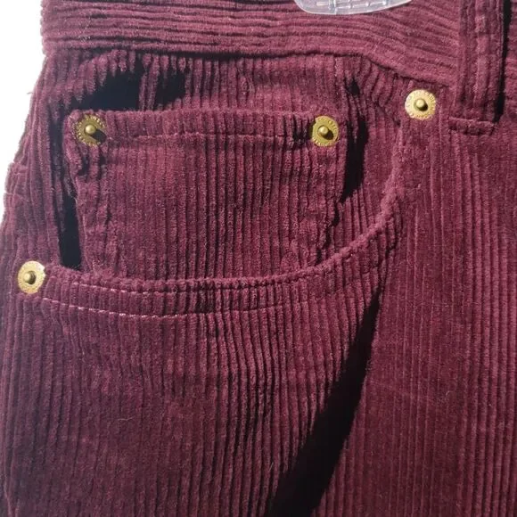 Ralph Lauren Jeans Co Corduroy Pants Womens 14 Purple Plum Wide Wale Flare Leg